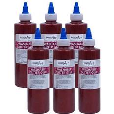 Red Glitter Glue Handy art (6 ea) washable glitter glue 8 oz