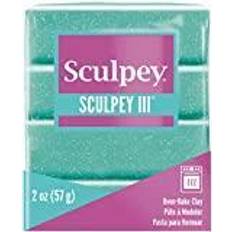 Sculpey Polymerisavit Sculpey III Turquoise Glitter, 2 oz