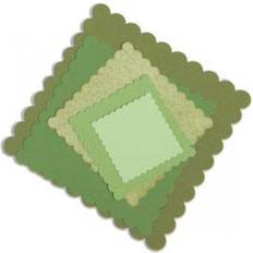 Sizzix Framelits Stansning Squares Scallop Set om 6 Flerfärgad
