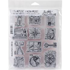 Red Crafts Tim Holtz Cling Stamps 7"X8.5"-Mini Blueprints #3