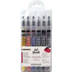 Sennelier Ink Brush Pen Set, 6-Colors