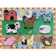 Knob Puzzles Melissa & Doug Farm Chunky Puzzle 8 Pieces