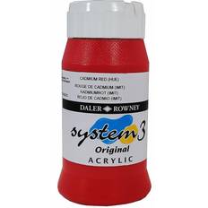 Red Acrylic Paints Daler-Rowney System 3 Acrylics Cadmium Red Hue, 500 ml bottle