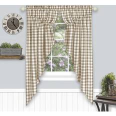 Checkered Curtains Achim Buffalo Check Gathered Swag 160x182.9cm