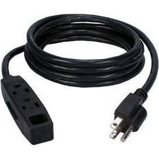 10 ft extension cord Qvs PC3PX-10 10 ft. 3-Outlet 3-Prong Power Extension Cord