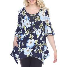 White Mark Women's Blanche Tunic Top - Blue Flower