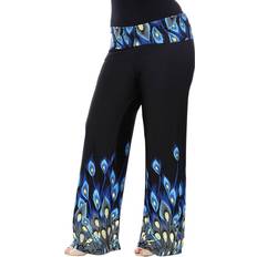 White Shark Solid Palazzo Pants Plus Size - Royal Peacock
