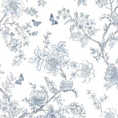 Wallpapers Galerie Butterfly Toile Wallpaper Blue
