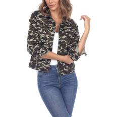 Camouflage - Women Outerwear White Mark Women's Camo Denim Jacket - Green Army