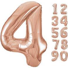 Unique Ballon Géant Chiffre 4 Rose Gold (86 cm)