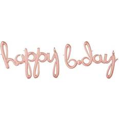 Amscan Happy BDAY Brithday ROSE GOLD SCRIPT Air-Fill Balloon Party Decor