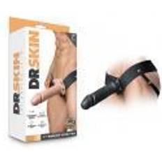 Billig Strap-ons Sexlegetøj Blush Novelties Dr. Skin 7 Inch Hollow Strap On Black