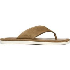 Leather - Men Flip-Flops Vince Dean - Tobacco