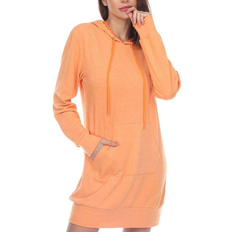 Orange - Women Sweaters White Mark Women's Hooded Sweatshirt Dress - Orange