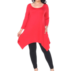 6XL - Women Tops White Mark Makayla Tunic Top Plus Size - Red