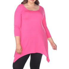 6XL - Women Tops White Mark Makayla Tunic Top Plus Size - Pink