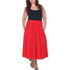 3XL - Midi Skirts White Shark Tasmin Flare Midi Skirt - Red