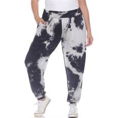 Tie Dye Pants & Shorts White Mark Tie Dye Harem Pants Plus size - Black