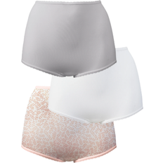 Bali Skimp Skamp Brief 3-pack - Silver Filigree/White/Gentle Pink Leaf Print