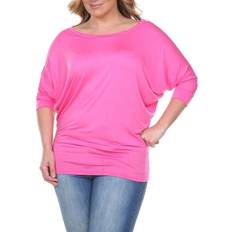 White Mark Dolman Top Dolman Top - Fuchsia