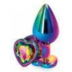 NS Novelties Jouets sexuels NS Novelties Rear Assets Multi Coloured Heart Butt Plug With Rainbow Heart Gem Base