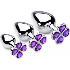 Anal plug set XR Brands Booty Sparks Violet Flower Gem Anal Plug Set