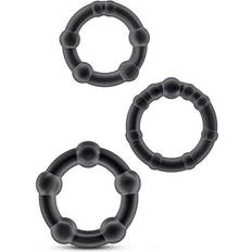 Blush Novelties Penis Rings Blush Novelties Stay Hard Beaded Cockrings 3 Pack Black Black