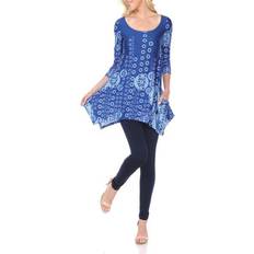 White Mark Women's Rella Tunic Top - Blue Bubbles