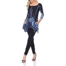 White Mark Women's Rella Tunic Top - Black Bubbles