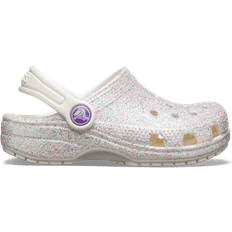 Weiß Pantoffeln Crocs Kid's Classic Glitter Clog - Oyster