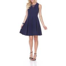 White Mark Women's Shay Fit & Flare Dress - Navy