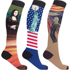 Hiking - Multicolored Underwear Extreme Compression Knee High Socks 3-pack Unisex - Multi