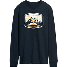 Airwaves Yellowstone Mountain Scene Long Sleeve T-shirt - Blue