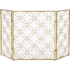 Fireplace Screens DecMode Gold Metal Contemporary Fireplace Screen