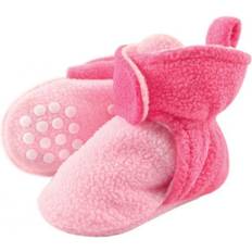 Pink Baby Booties Children's Shoes Luvable Friends Cozy Fleece Booties - Light Pink/Dark Pink