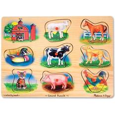 Knob Puzzles Melissa & Doug Farm Sound Puzzle 8 Pieces