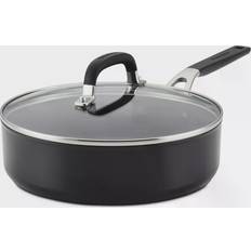 Aluminum Saute Pans KitchenAid Hard Anodized 3QT with lid 2.8 L 11.43 cm