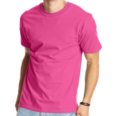 Hanes T-shirts Hanes Beefy-T Crewneck Short-Sleeve T-shirt Unisex - Wow Pink