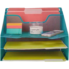 Green Paper Storage & Desk Organizers Mind Reader Mesh Desk Organizer 5 Trays Desktop Document Letter Tray