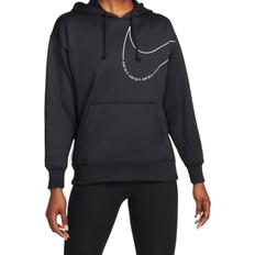 Therma fit nike træningstrøje Nike Therma-FIT Fleece Logo Hoodie Women - Black/White