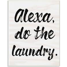 Stupell Alexa Do The Laundry Black and White Brush Typography Framed Art 25.4x38.1cm