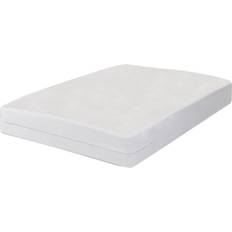 Monochrome Mattress Covers All-in-One Zippered with Bug Blocker Mattress Cover White (203.2x152.4cm)