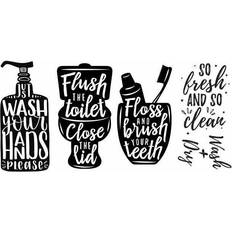 White Self-adhesive Decorations RoomMates Wash Your Hands Soap Quotes