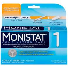 Monistat 1 Day or Night Ovule Insert Plus External Cream Combination Pack Crema