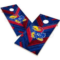 Victory Tailgate Kansas Jayhawks Herringbone Design Cornhole Set