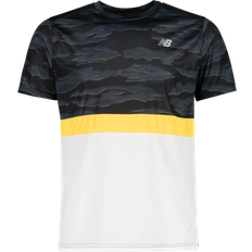 New Balance Striped Accelerate Short Sleeve Men - Black with Orange