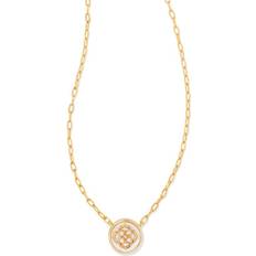 Kendra Scott Stamped Dira Pendant Necklace - Gold/Ivory