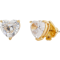 My Love Heart Studs - Gold/Transparent