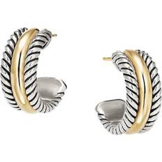 David Yurman Gold Earrings David Yurman Cable Collectibles Hoop Earrings - Silver/Gold