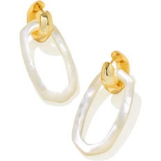 Kendra Scott Danielle Mother Of Pearl Link Charm Huggie Hoop Earrings